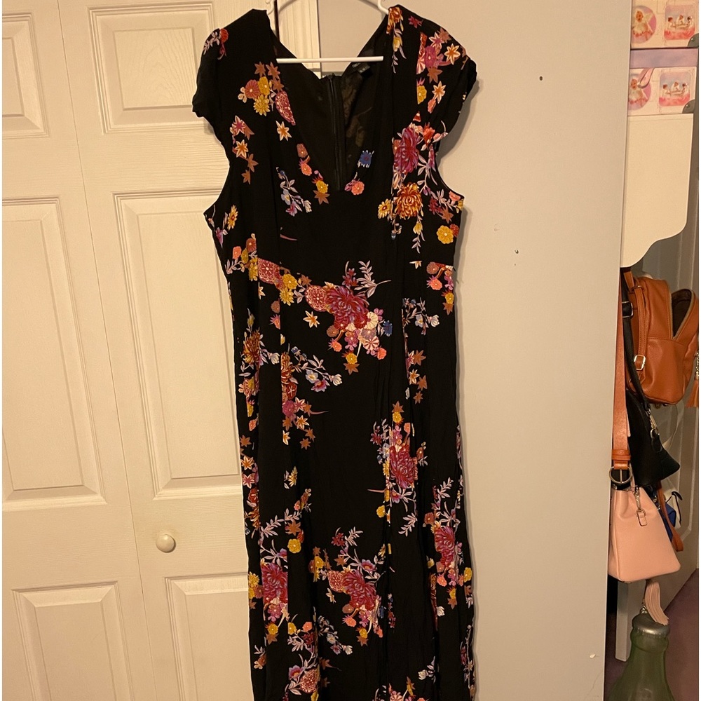 Forever 21 Floor Length Floral Dress with built in romper size 2X